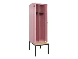 locker met bank,voor scheiding van kleding,HxBxD 2120x600x815mm,2vak
