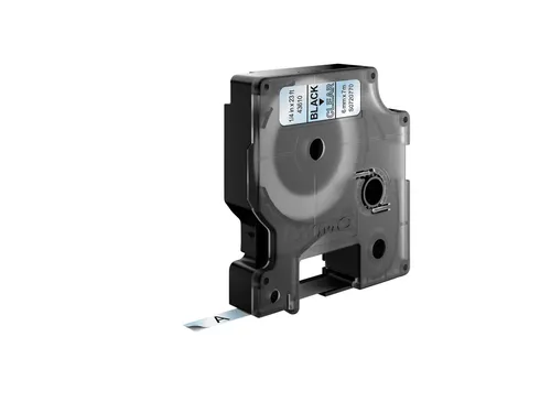 Labeltape Dymo 43610 D1 S720770 6mmx7m zwart op transparant