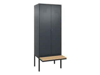 PBM-locker met bank,HxBxD 2120x800x815mm,2vak,vak B 400mm,cil.-slot - 1