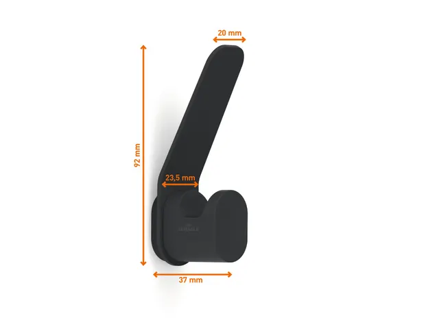 Kapstokhaken DURASTORE aluminium zwart set van 4