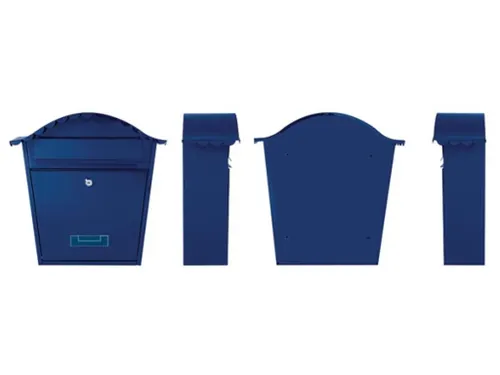 Brievenbus Paris Blauw met naamplaatje incl. 2 sleutels 37x36.5x13.2cm