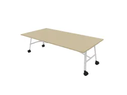 klaptafel,HxBxD 750x2400x1200mm,hoekig,4voeten wit,ovale buis
