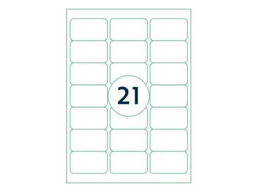 Etiket Rillstab 63.5x38.1mm Wit 2100 Stuks