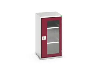 vitrinekast 1000x525x550mm 2xStalen bodem romp RAL7035 front RAL3004 - 1