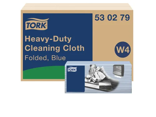 Reinigingsdoek Tork Heavy-Duty W4 gevouwen 105 vel blauw 530279