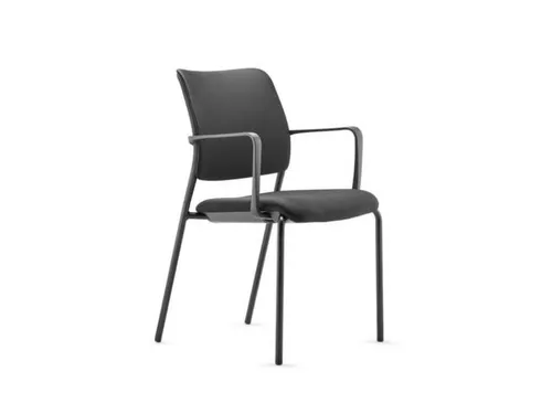 Bezoekersstoel,4Voeten Zwart,M. Armleuningen,Zitting Zwart