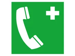 EHBO-bord,alarmtelefoon,wandbord,aluminium,lang nalichtend