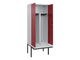 PBM-locker met bank,HxBxD 2120x800x815mm,2vak,vak B 400mm,cil.-slot - 2