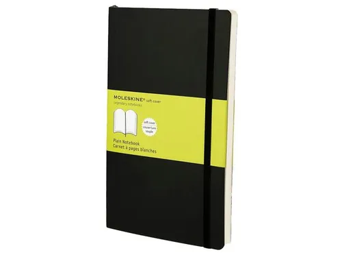Notitieboek Moleskine large 130x210mm blanco soft cover zwart