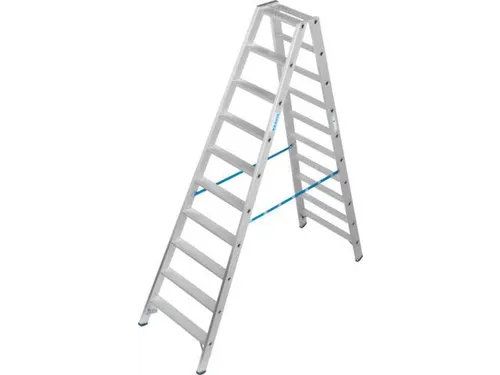 dubbele ladder,beide zijden,2x10treden m. R13-laag,treden met profiel
