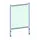 anti-speekselscherm,pvc-folie,glashelder,frame staal RAL5007