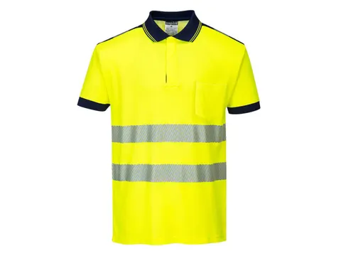 Portwest PW3 T180 hi-viz polo, geel/zwart, maat S, per stuk