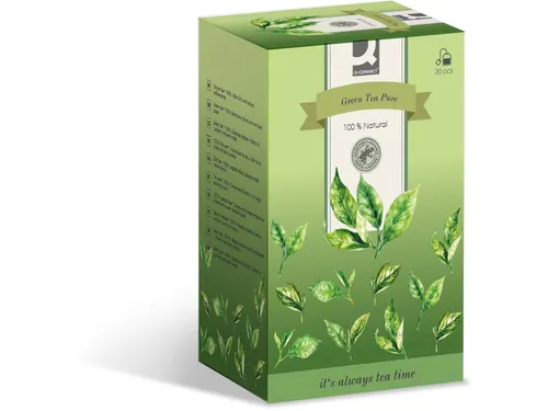 Q-connect thee Green tea pure doos van 20 zakjes a 1,5gram