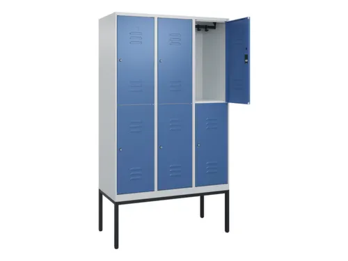 dubbeldekse locker,HxBxD 2120x1200x500mm,3x2vak.,vak B 400mm,cil.-slot