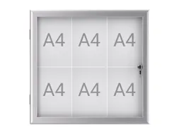 Buiten- binnenvitrine wand MAULexcite whiteboard 6xA4 met slot