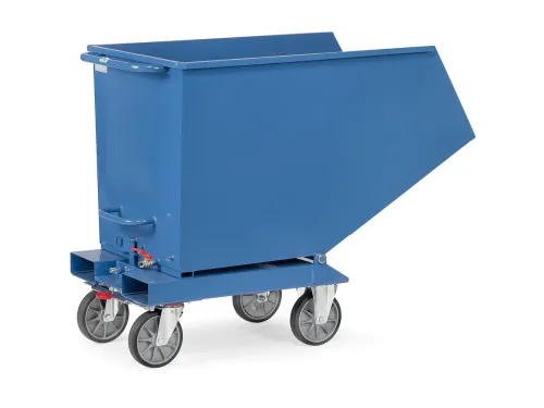 Afvalbakken 4702a Ral5007 750kg 450 liter Aftapkraan blauw