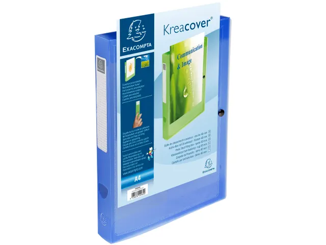 Klasseerdoos PP Krea cover rug 40mm blauw