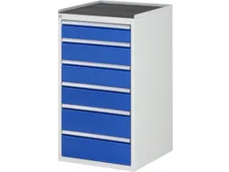 ladekast 1035x580x650mm 6laden cilinderslot RAL7035 RAL5010 metaal