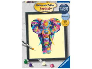 Schilderen op nummer Ravensburger Bonte olifant - 1