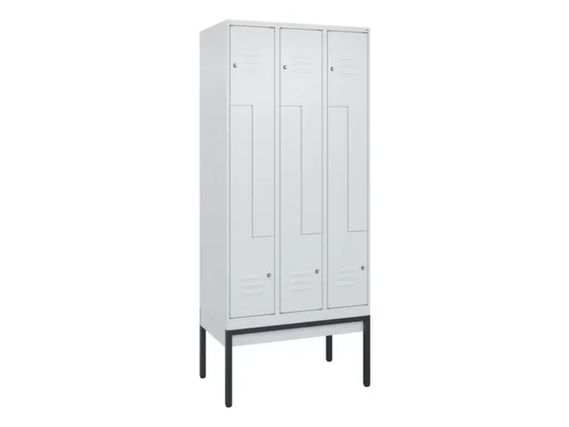 Z-garderobekast,HxBxD 2120x900x500mm,vak B 150/300mm,cil.-slot