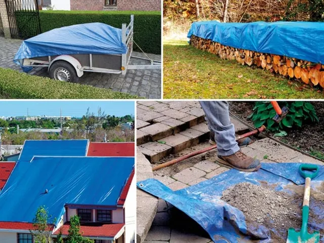Bâche de protection ultrarésistant bleu-noir 2x3m