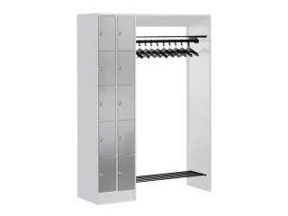 locker met kapstok,HxBxD 1950x1410x480mm,romp RAL7016,front RAL7016 - 1