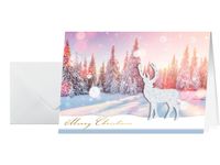 Kerstkaarten Sigel Handgemaakt incl. envelop Snow Deer, lak-/foliestem