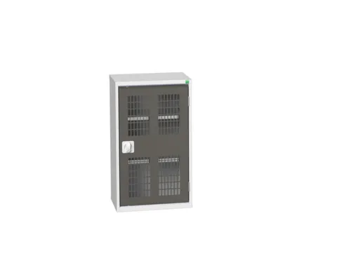 wandkast 900x525x350mm 2xStalen bodem sokkel Ral 7035 front Ral 7016
