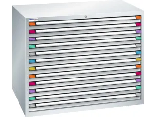 ladekast HxBxD 1000x1205x695mm 12laden RAL7035 front RAL7035 - 2