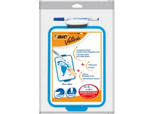 Whiteboard Bic Velleda 19x26cm inclusief stift en wisser