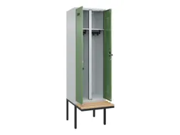 locker met bank,voor scheiding van kleding,HxBxD 2120x600x815mm,2vak