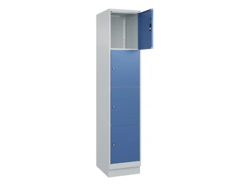 lockerkast,HxBxD 1950x400x500mm,1x4vakken,vak B 400mm,cil.-slot,sokkel