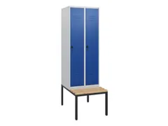 locker met bank,HxBxD 1950x600x815mm,2vak,vak B 300mm,draaigrendel