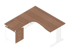 Bureauset Bureau Staand Ladeblok Links 730x1600x1650mm Canaletto