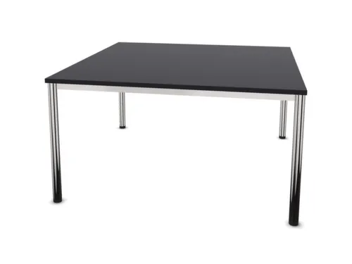 vergadertafel HxBxD 74x140x140cm vierkant 4voeten verchroomd CC-zwart