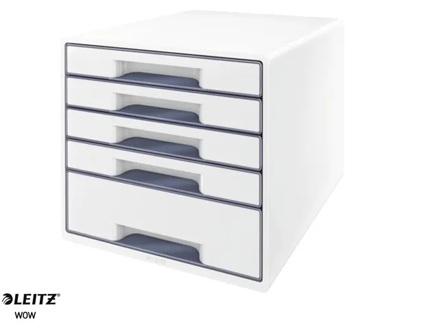 Ladenblok Leitz WOW Cube 5 laden wit/grijs