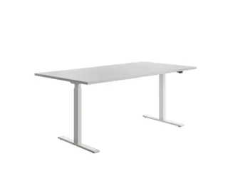 Elektrisch ihv bureau,HxBxD 700-1200x1800x800mm,blad grijs,T-voet wit - 2