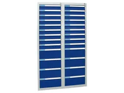 ladekast HxBxD 1800x1000x500mm 26laden vergrendeling RAL7035 RAL5010
