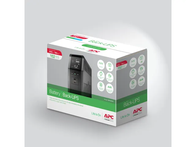 APC BR1600SI, Interactivité de ligne, 1,6 kVA, 960 W, Sinus, 176 V, 2