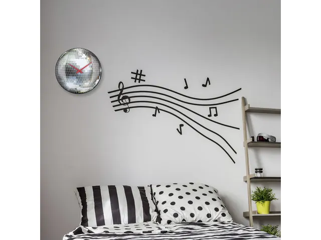 Stille wandklok - 35cm - Discobal - Koepelvormig glas - NeXtime "Disco