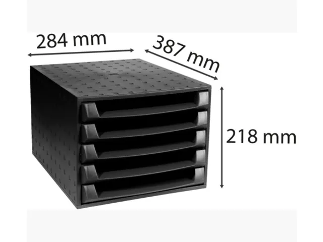 Ladenbox Exacompta Ecoblack Open Zwart 5 Laden A4+