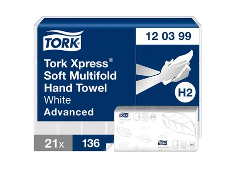 Tork 120399 Xpress H2 multifold M Handdoek Advanced Soft 21x136 vel