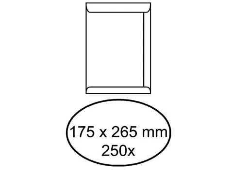 Envelop Akte 175x265mm Zelfklevend 100gr Wit