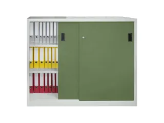 schuifdeurkast,HxBxD 1200x1500x600mm,RAL7035,front RAL6011 - 1
