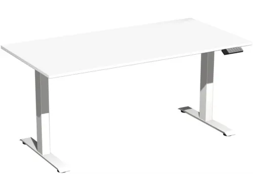 Elektrisch ihv bureau,HxBxD 730-1230x1600x800mm,blad wit,T-voet wit