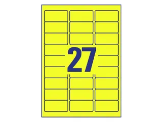 Gekleurde Etiketten Avery Zweckform 63,5x29,6mm Neon Geel 675 stuks - 3