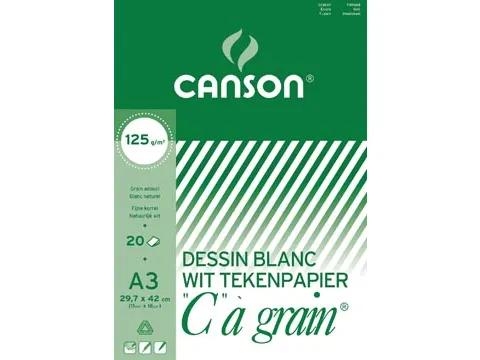 Canson wit Tekenpapier Grain A3 125 Gram
