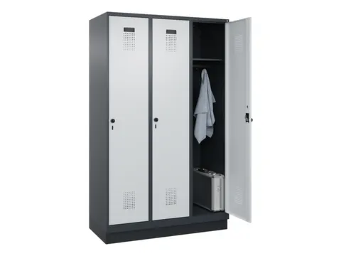 locker,HxBxD 1950x1200x500mm,3vak,vak B 400mm,draaigrendel,sokkel