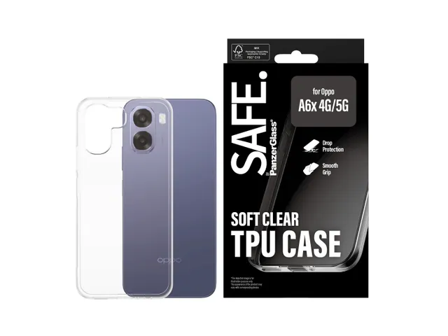 PanzerGlass SAFE. by TPU Case Transparent Oppo A6x 4G | A6x 5G, Hoe