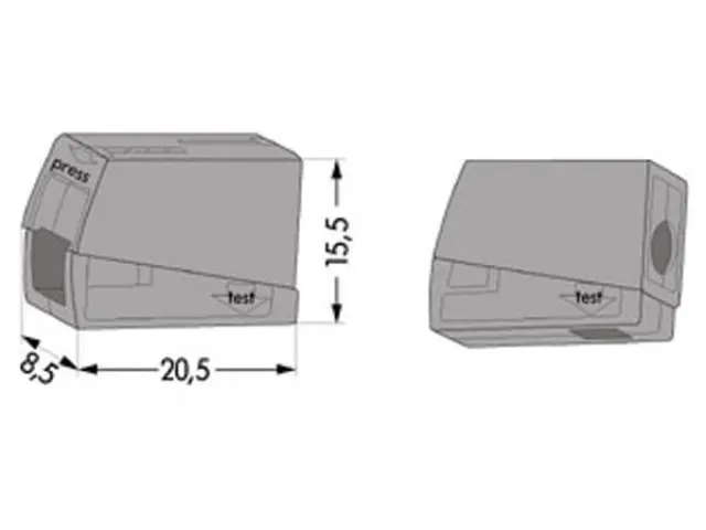 Verlichtingsconnector, 2.5mm, 105°, Grey